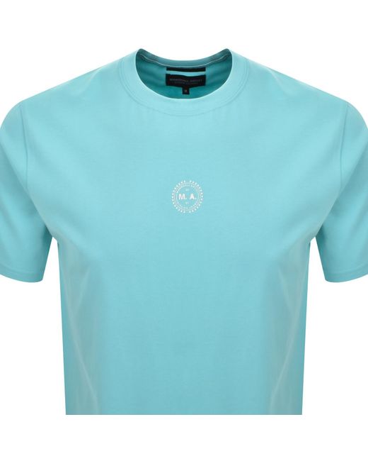 Marshall Artist Blue Camo Erosion T Shirt Aqua for men