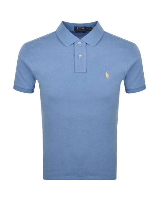 Ralph Lauren Blue Custom Slim Polo T Shirt for men
