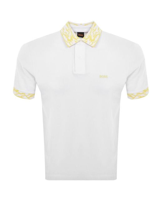 Boss White Boss Ocean Detailed Polo T Shirt for men