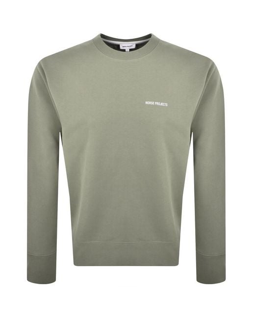 Norse Projects Green Arne Relaxed Logo Sweatshirt for men