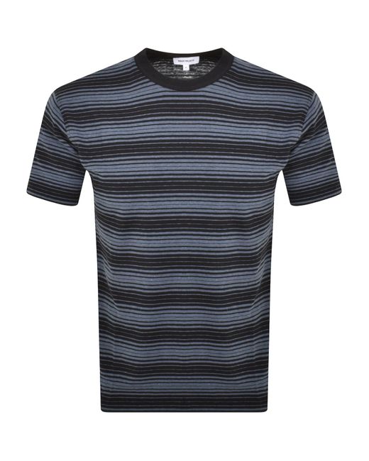 Norse Projects Blue Johannes Spaced Stripe T Shirt for men