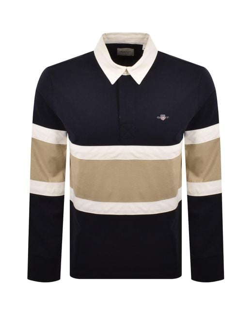 Gant Blue Cut And Sewn Rugger Polo T Shirt for men