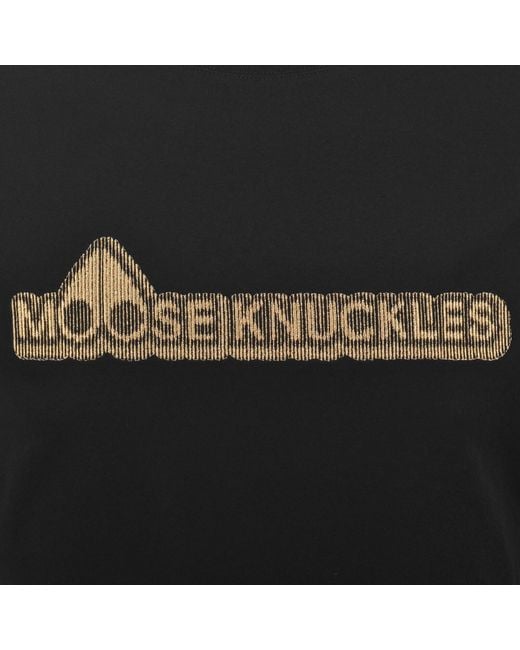 Moose Knuckles Black Preston Logo T Shirt for men