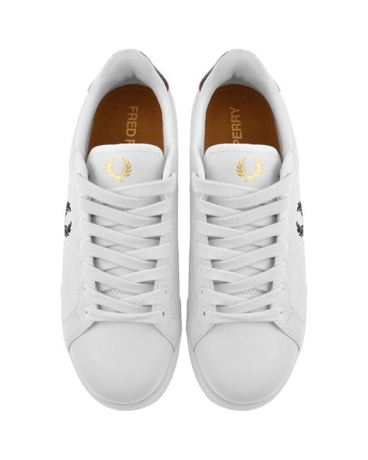 Fred Perry White B722 Leather Trainers for men