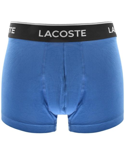 Lacoste Blue Underwear 3 Pack Boxer Trunks for men