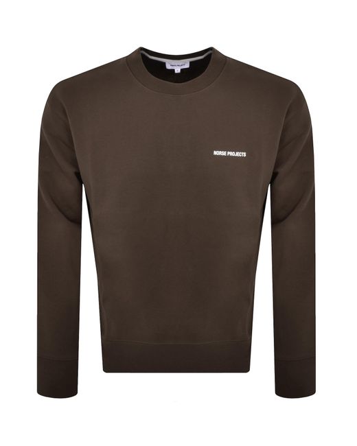 Norse Projects Brown Arne Relaxed Logo Sweatshirt for men
