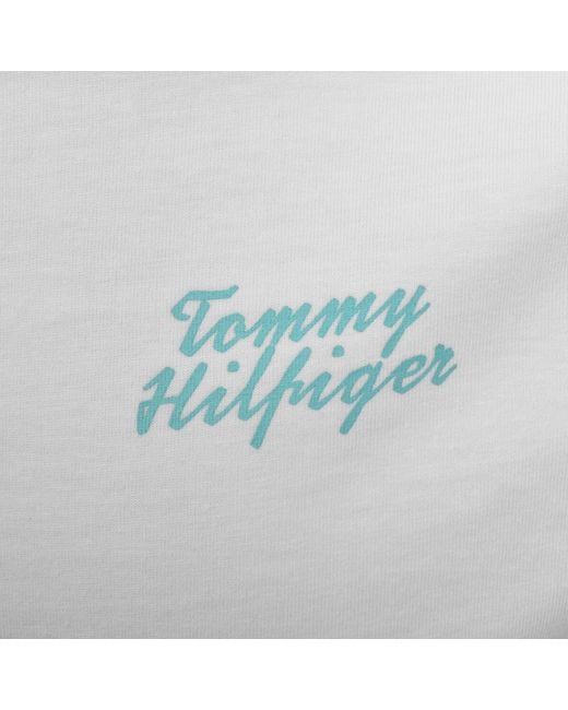 Tommy Hilfiger White Palm Photo Logo T Shirt for men