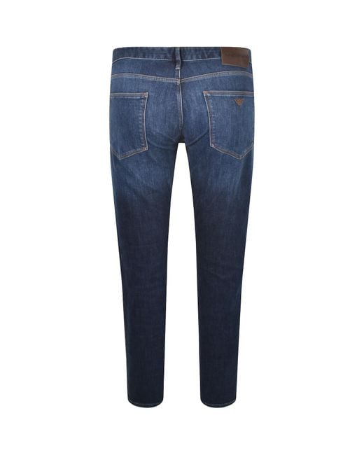 Armani Blue Emporio J06 Slim Fit Jeans Mid Wash for men
