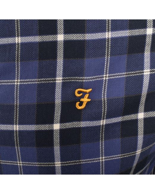 Farah Blue Farah Macgregor Long Sleeve Shirt for men