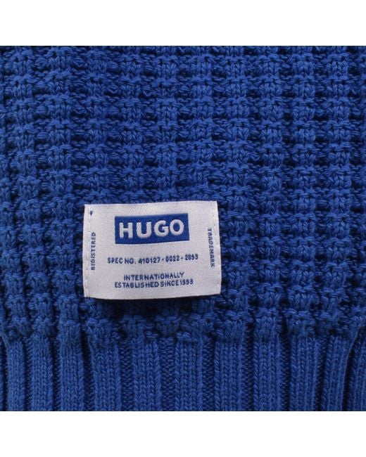 HUGO Blue Spero Knit Polo for men