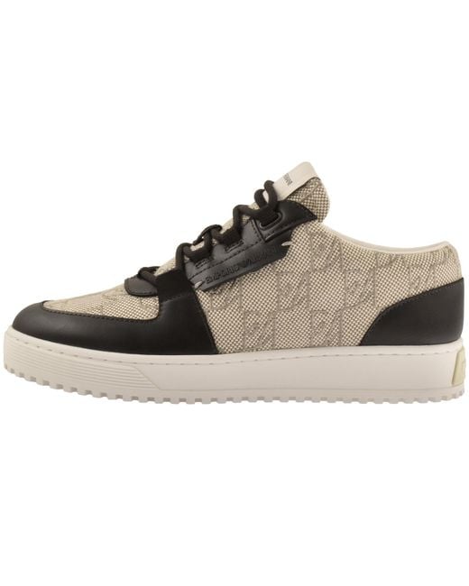 Armani Brown Emporio Leather Trainers for men