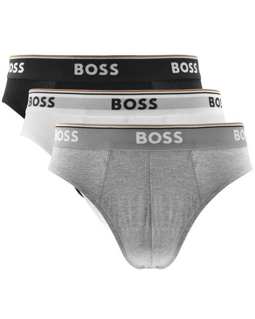 BOSS BUSINESS Gray Boss Underwear 3 Pack Briefs for men