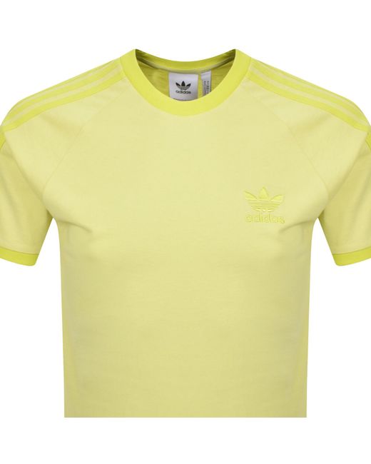 Adidas Originals Yellow 3 Stripes T Shirt for men