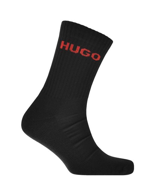 HUGO White 6 Pack Logo Socks for men