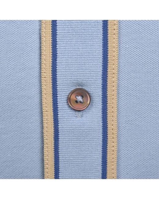 Paul Smith Blue Button Front Polo Shirt for men