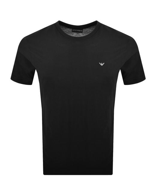 Armani Black Emporio Beachwear Crew Neck T Shirt for men