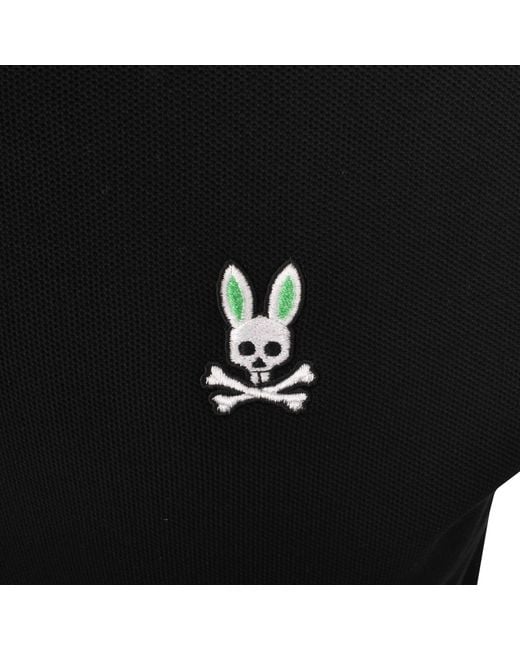 Psycho Bunny Black Logo Short Sleeve Polo Shirt for men