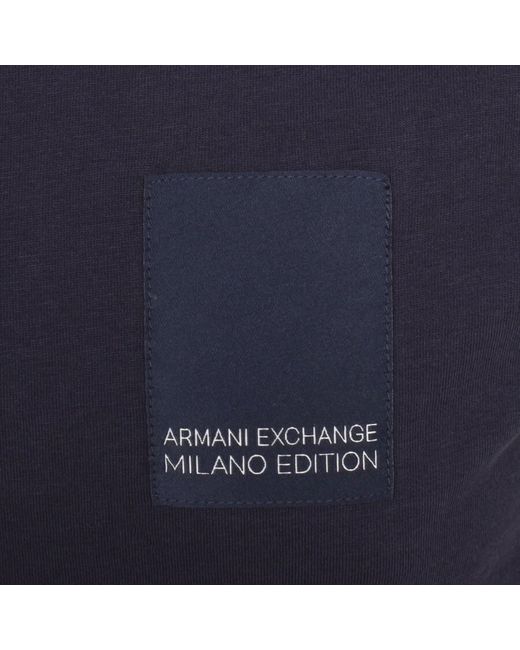 Armani Exchange Blue Crew Neck Logo T Shirt for men