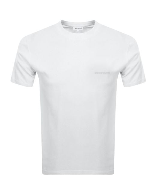 Norse Projects White Johannes Logo Print T Shirt for men