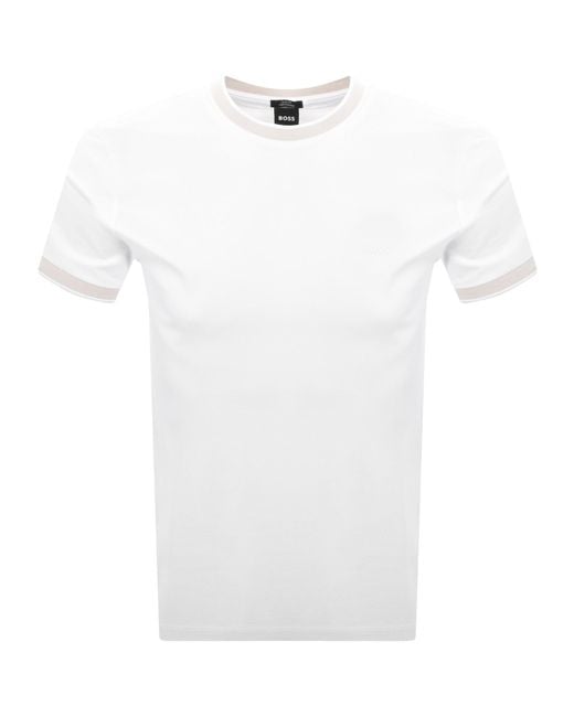 BOSS BUSINESS White Boss H Tessler 200 Slim Fit T Shirt for men
