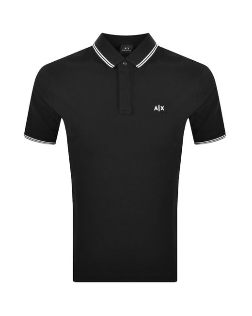 ARMANI EXCHANGE Black Polo T Shirt for men