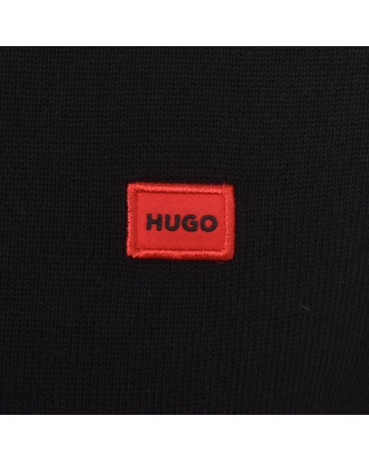 HUGO Black San Peer C Knit Jumper for men