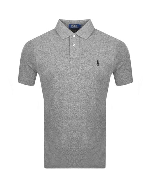 Ralph Lauren Gray Custom Slim Fit Polo T Shirt for men