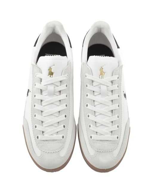 Ralph Lauren White Heritage Trac Trainers for men