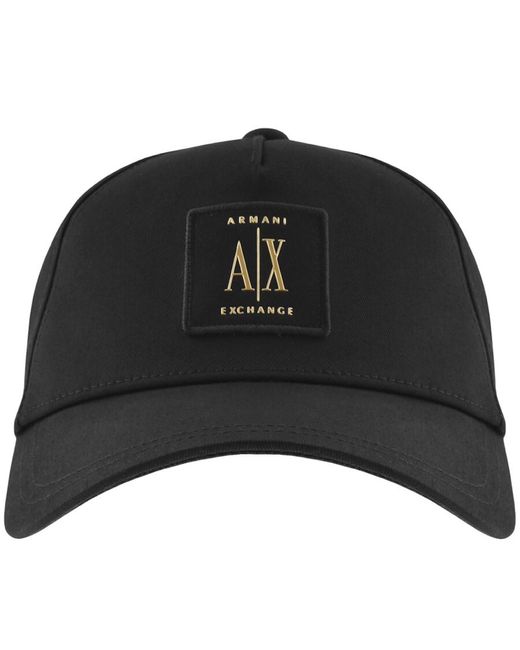 ARMANI EXCHANGE Black Logo Baseball Cap for men