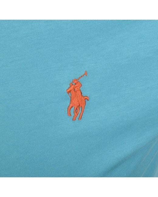 Ralph Lauren Blue Crew Neck Slim Fit T Shirt for men