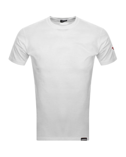 DSquared² White Maple Leaf T Shirt for men