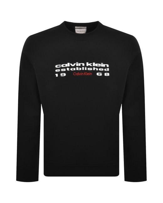 Calvin Klein Black Jeans Stacked Sweatshirt for men