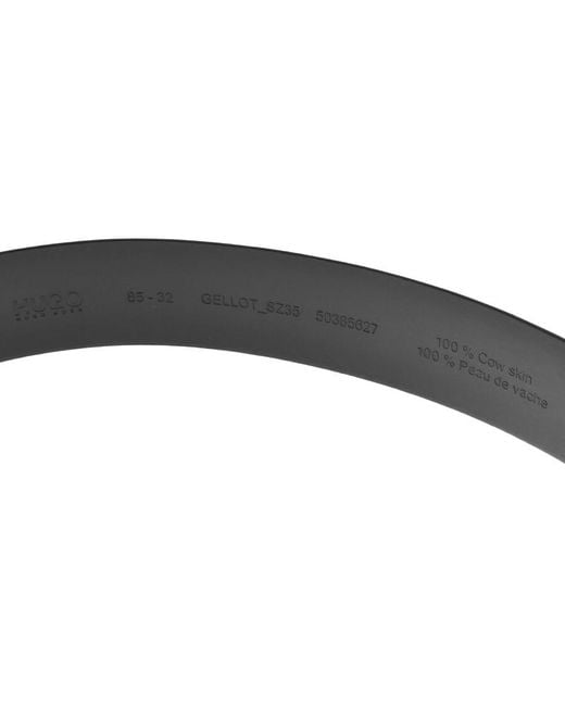 HUGO Black Gellot Leather Belt for men