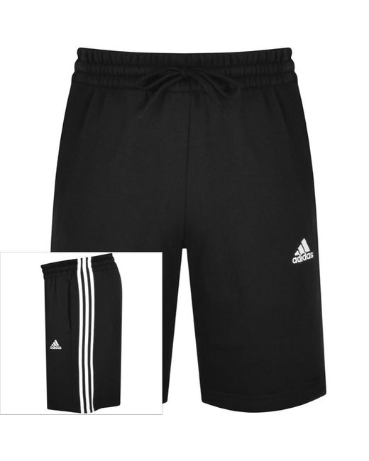 Adidas Originals Black Adidas Sportswear 3 Stripe Shorts for men