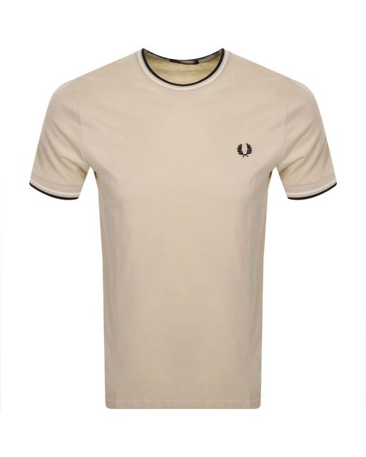 Fred Perry Natural Twin Tipped T Shirt for men