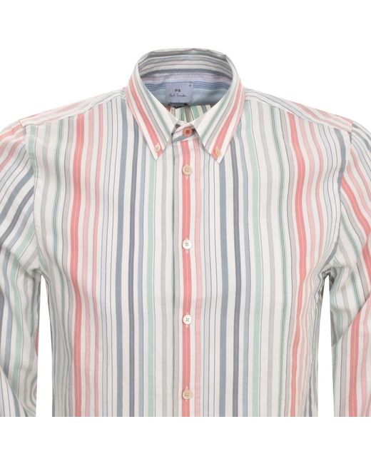 Paul Smith White Long Sleeved Shirt Multi for men