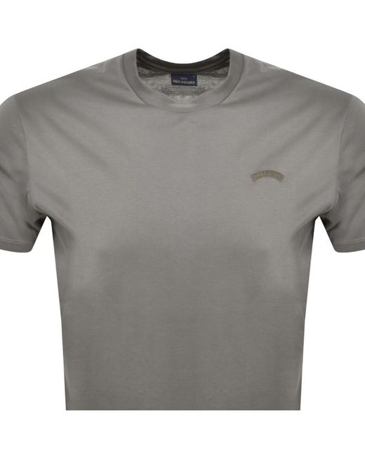 Paul & Shark Gray Paul And Shark Short Sleeved Logo T Shirt for men