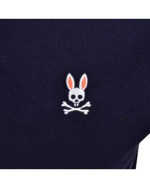 Psycho Bunny Blue Stirling Pique Polo T Shirt for men