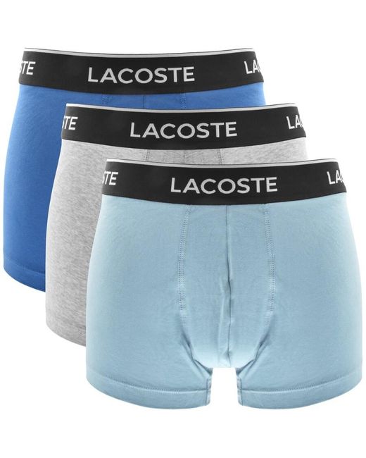 Lacoste Blue Underwear Triple Pack Boxer Trunks for men