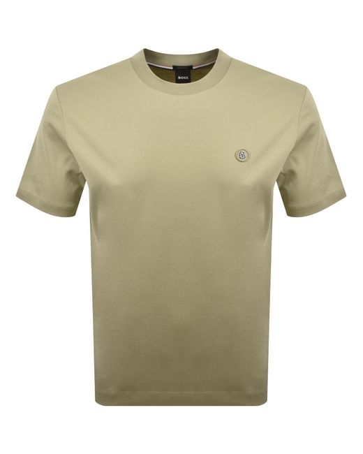 BOSS BUSINESS Green Boss C Taut 01 Mercerised T Shirt for men