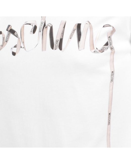 Moschino White Logo T Shirt for men