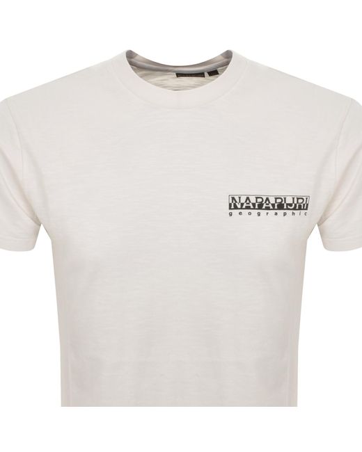 Napapijri White S Martre Short Sleeve T Shirt Off for men
