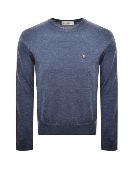 Vivienne Westwood Blue Alex Round Neck Jumper for men