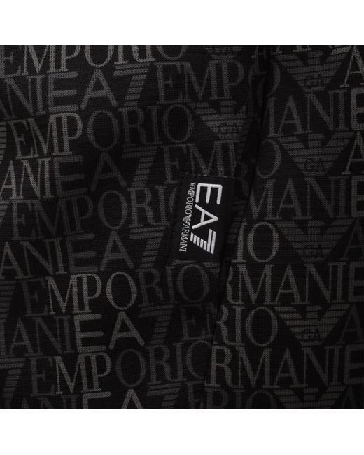 EA7 Black Emporio Armani Logo Hoodie for men