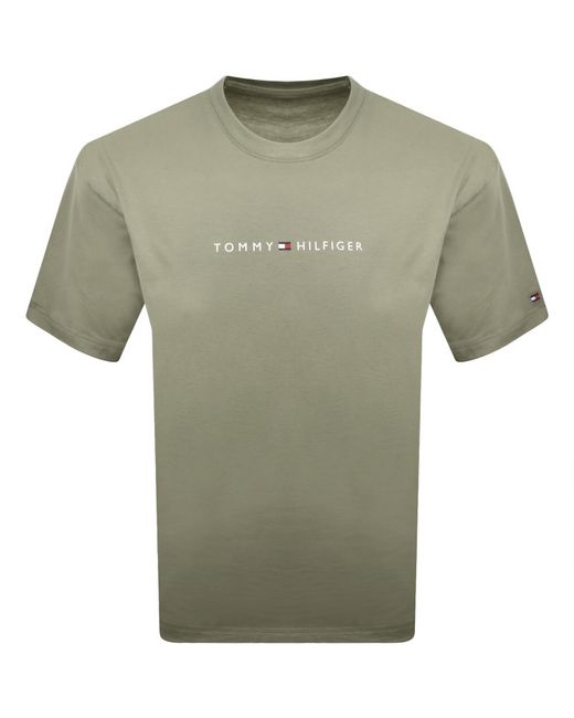 Tommy Hilfiger Green Logo T Shirt for men