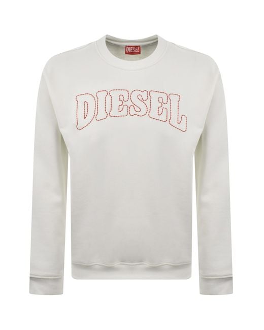 DIESEL White S Norm V10 Sweatshirt for men