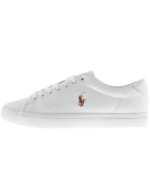 Ralph Lauren White Longwood Leather Trainers for men