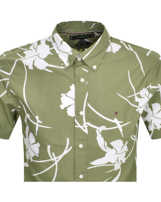 Tommy Hilfiger Green Tropical Shirt for men
