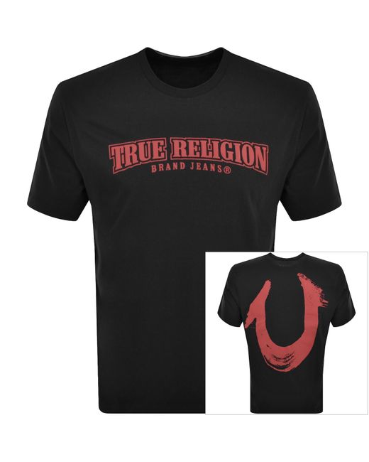 True Religion Black Logo T Shirt for men