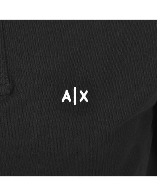 ARMANI EXCHANGE Black Polo T Shirt for men